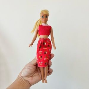 Vintage Mattel Skipper Doll Blonde Barbie Sister Malibu Red 1967 Philippines